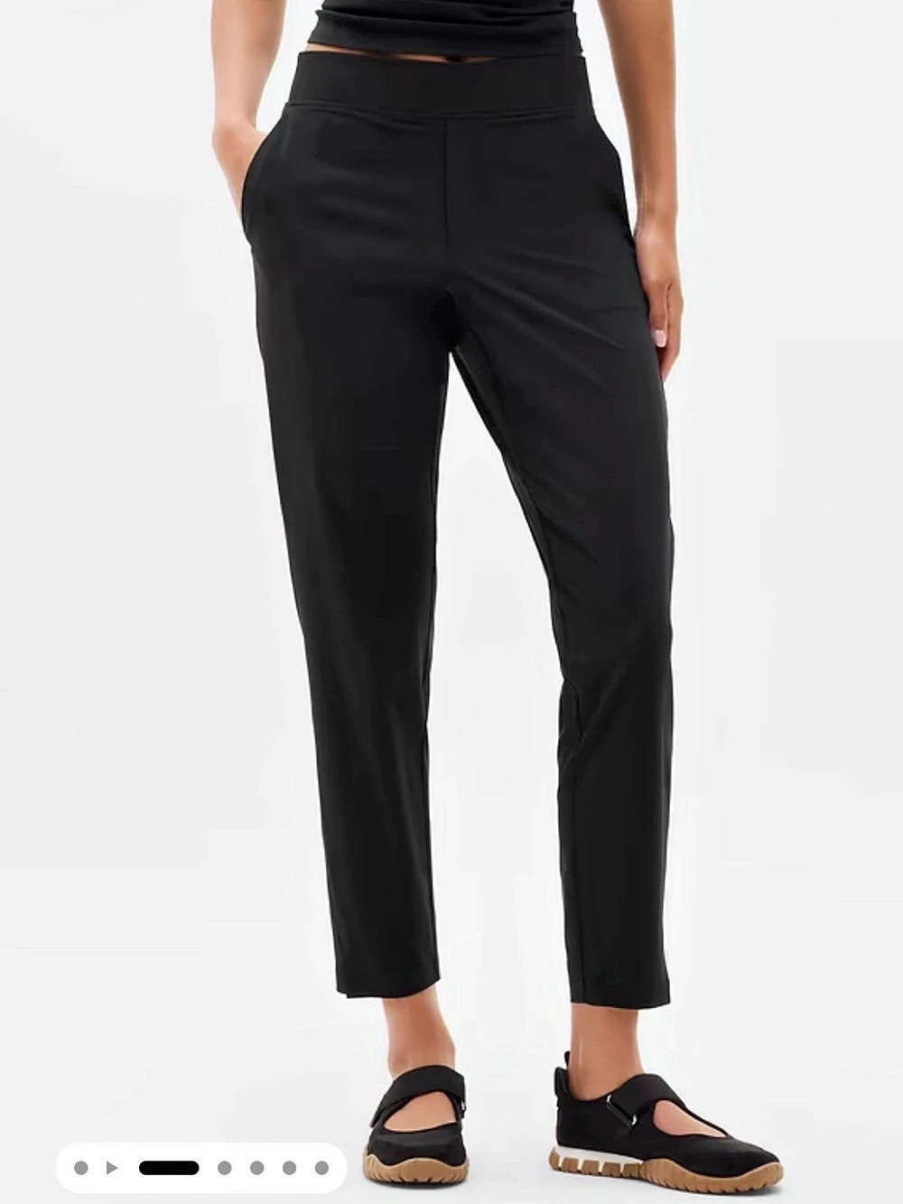 Athleta Brooklyn Mid Rise Ankle Pant Black 4 Light Work Travel Athleisure